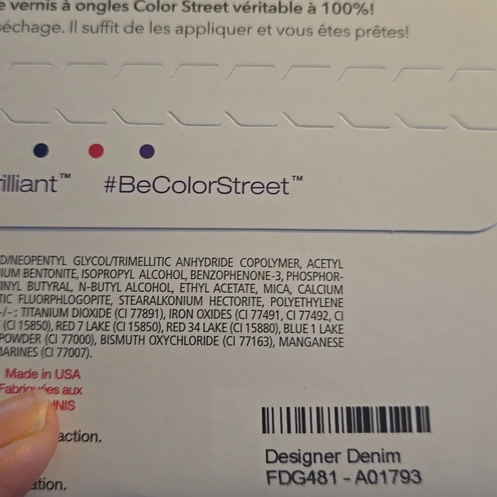 Color Street Designer Denim Nail Strips CS#31 New